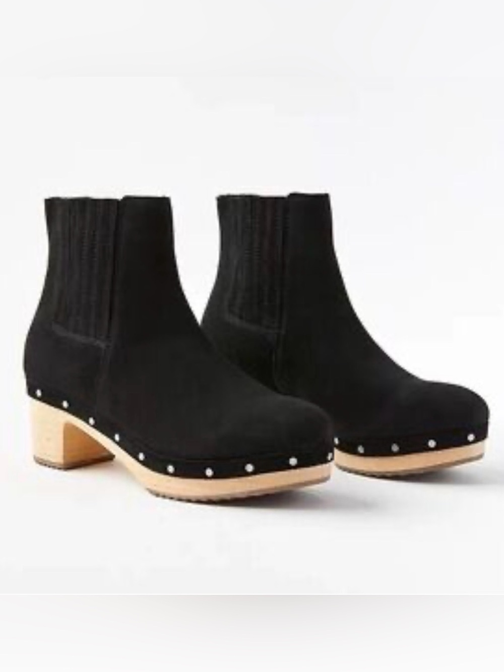 LOFT suede clog boots